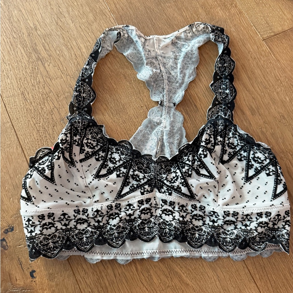 Free people Black and White Lace Bralette